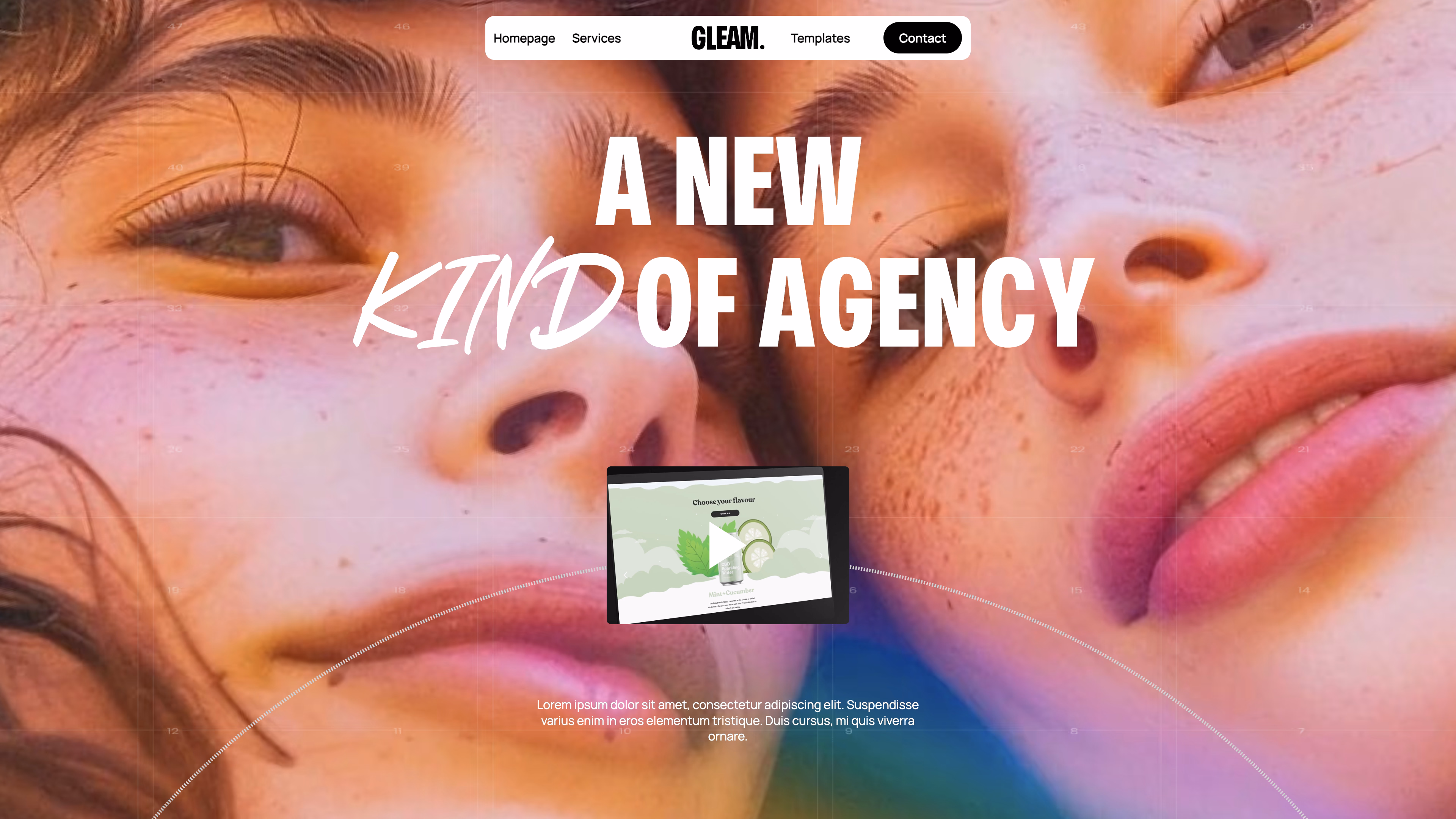 Creative agency website hero section designed by Silv Studio highlighting bold visuals and modern Webflow layout.