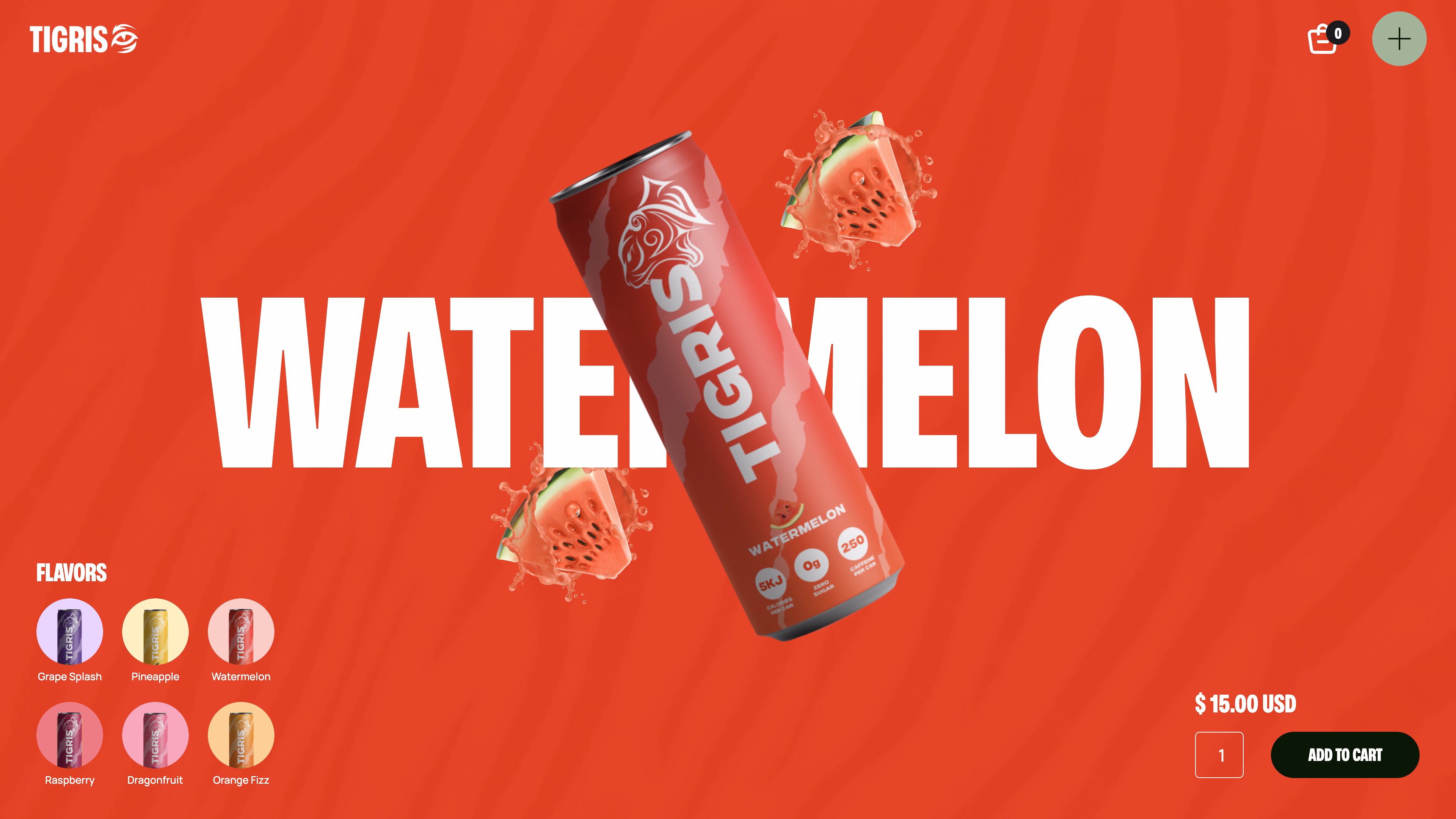 Watermelon beverage brand website designed by Silv Studio featuring vibrant visuals and Webflow ecommerce structure.