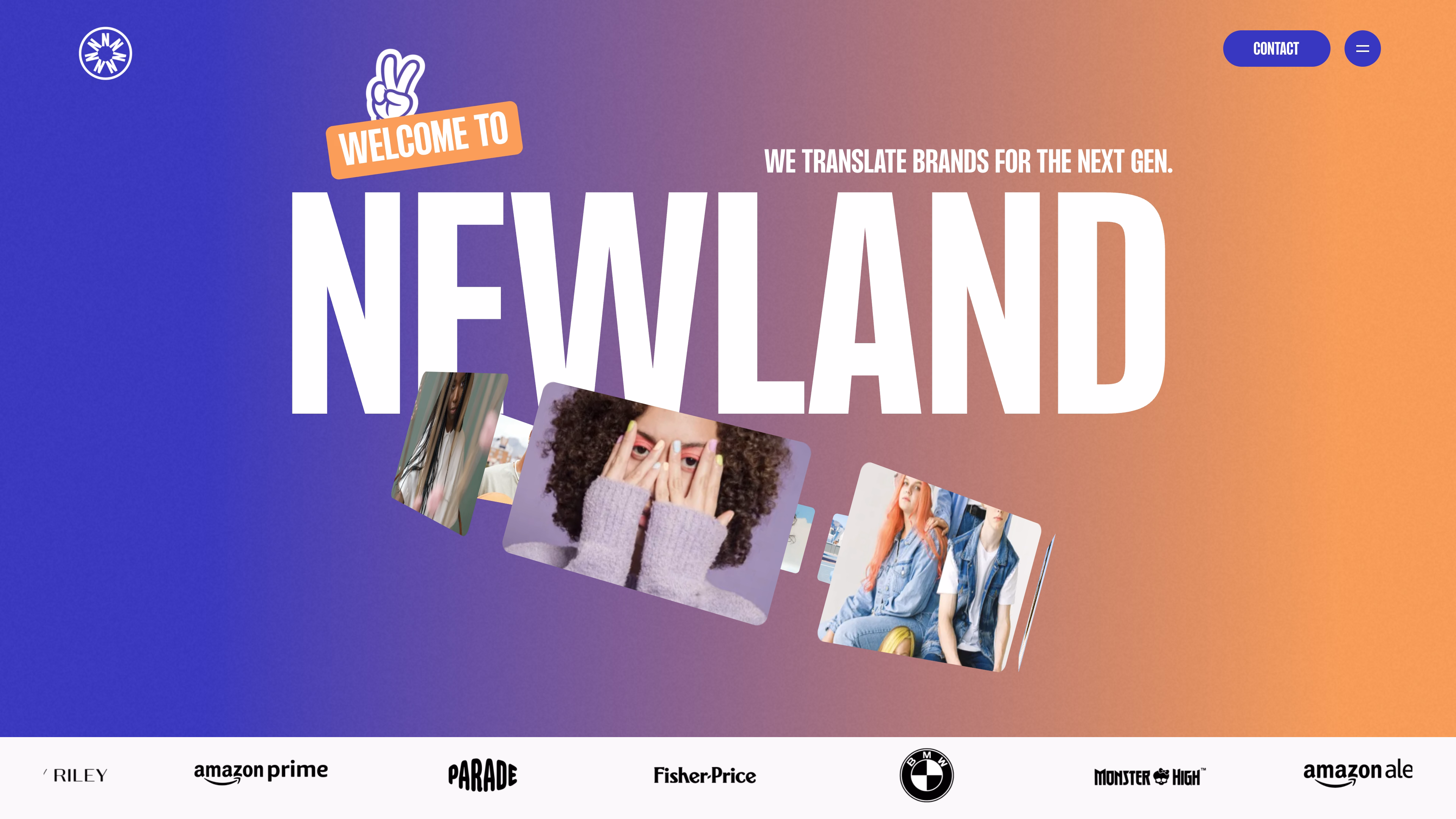 Newland brand website hero displayed as a custom Webflow website designed by Silv Studio.