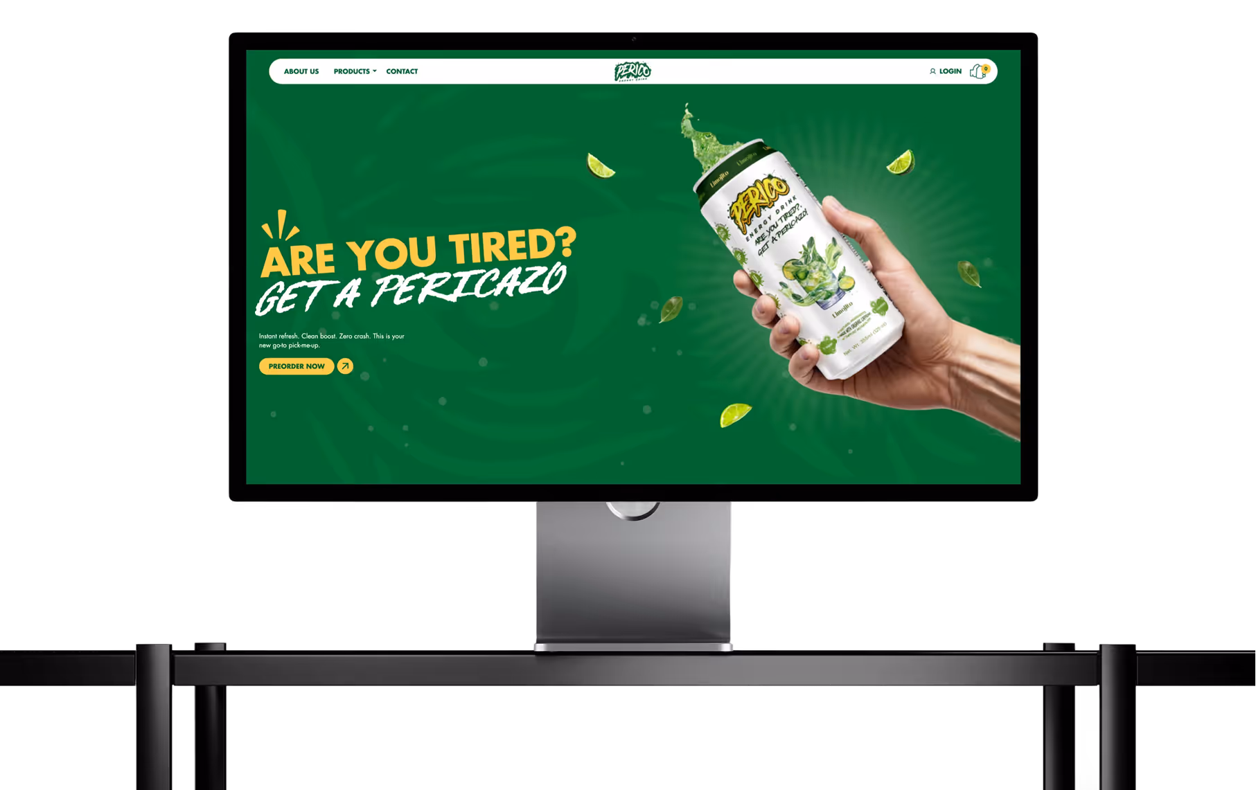 Beverage ecommerce website designed in Webflow by Silv Studio featuring bold visuals and conversion focused layout.