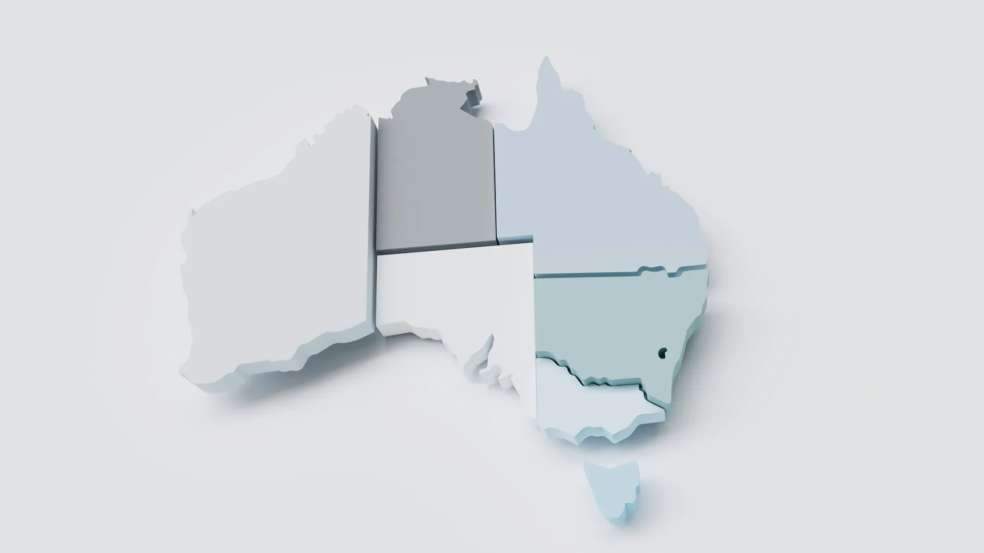 3D map of Australia.