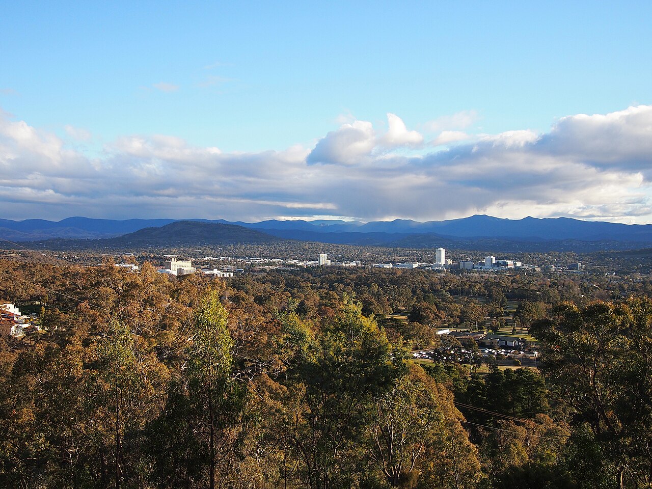 View of Woden Valley from Red Hill. Credit: Nick-D, Wikimedia Commons: https://commons.wikimedia.org/wiki/File:Woden_Valley_viewed_from_Red_Hill_June_2013.jpg
