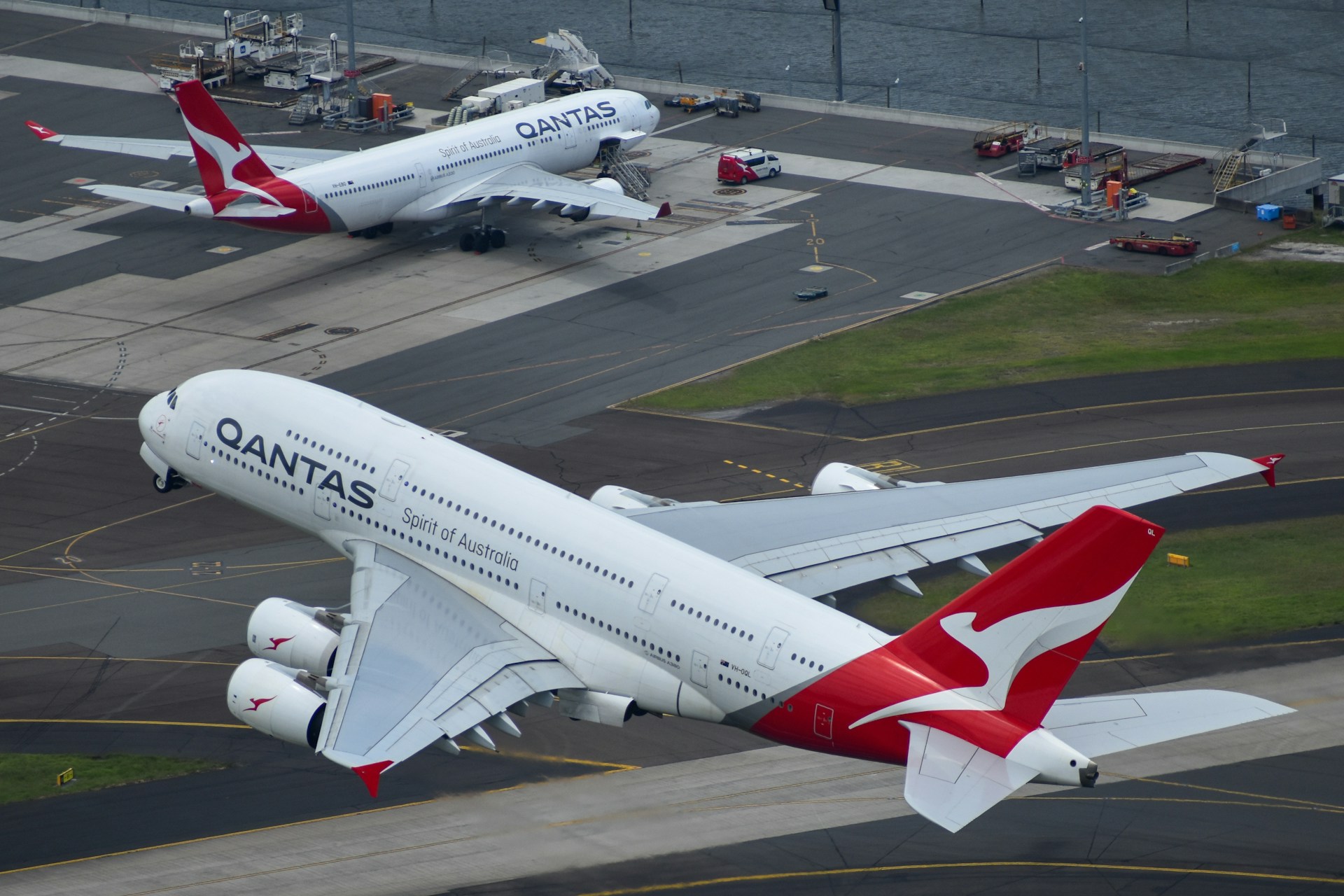 Qantas aircraft at Sydney Airport.