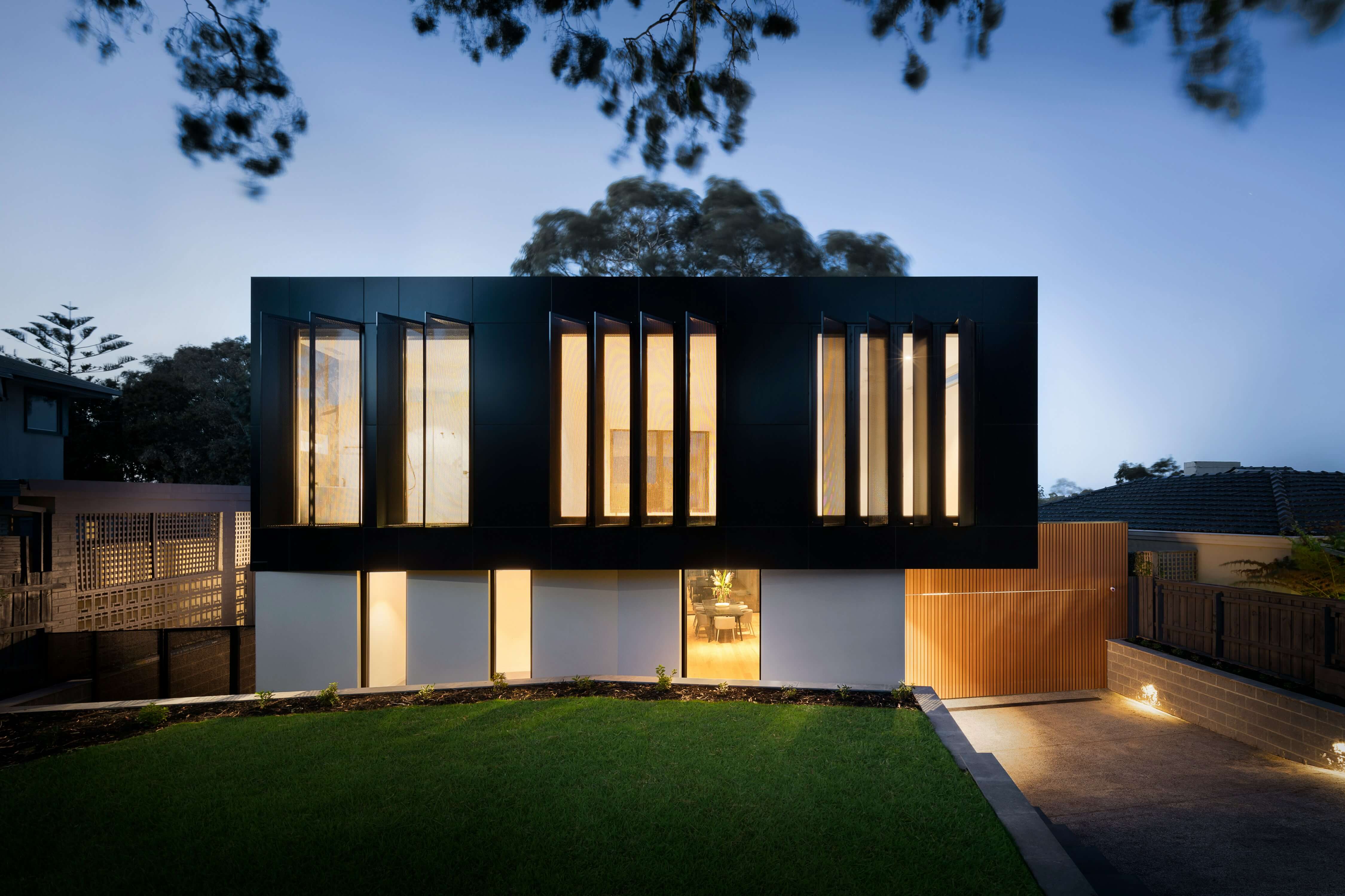 The facade of a modern house