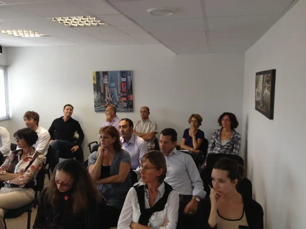 Conférence de rentrée Espace Entreprise septembre 2012 à Montpellier : public assis dans la salle de réunion écoutant la conférence