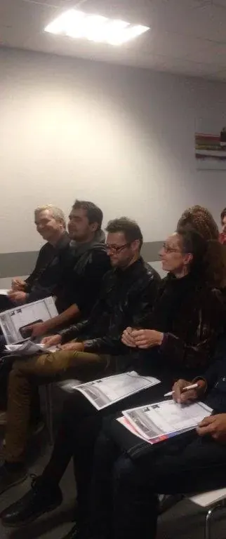 Réunion de présentation Espace Entreprise mars 2016 à Montpellier : participants assis en rangée écoutant la présentation