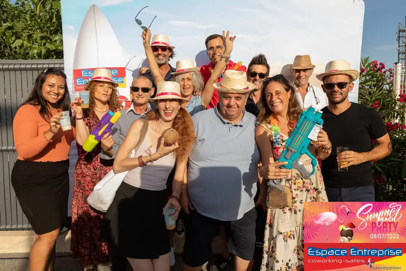 Summer Beach 2022 du Club LR à Montpellier : participants s'amusant avec des pistolets à eau