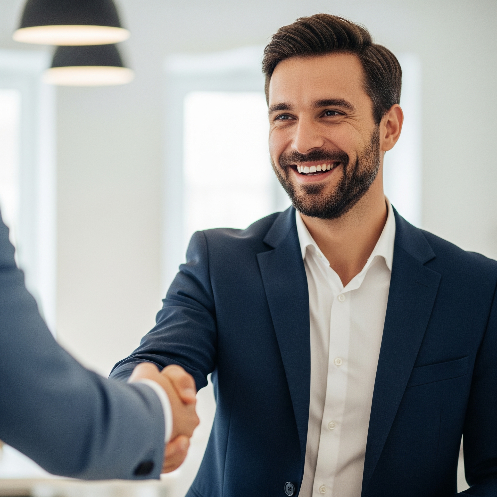 Business partners shaking hands