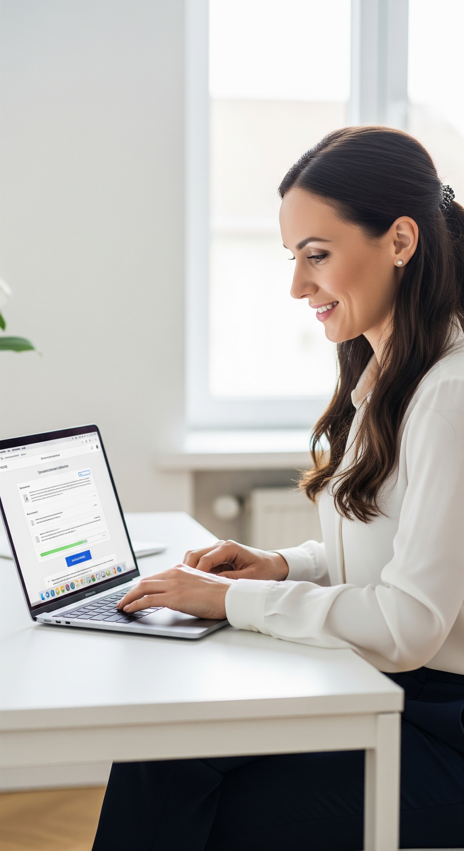 Professional business person working on a laptop