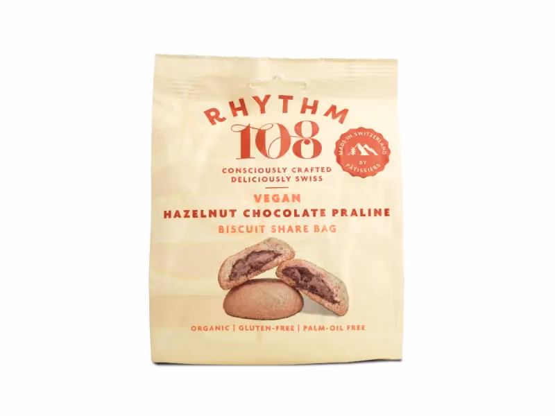 Rhythm108 Crunchy Filled Choco Hazelnut Biscuit Share Bag 135g