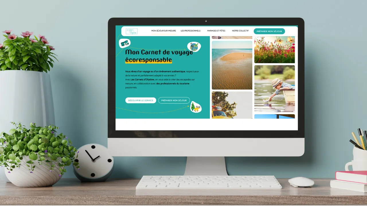 Maquette responsive du site internet des Carnets d'Olyslow par Mahalo Digital