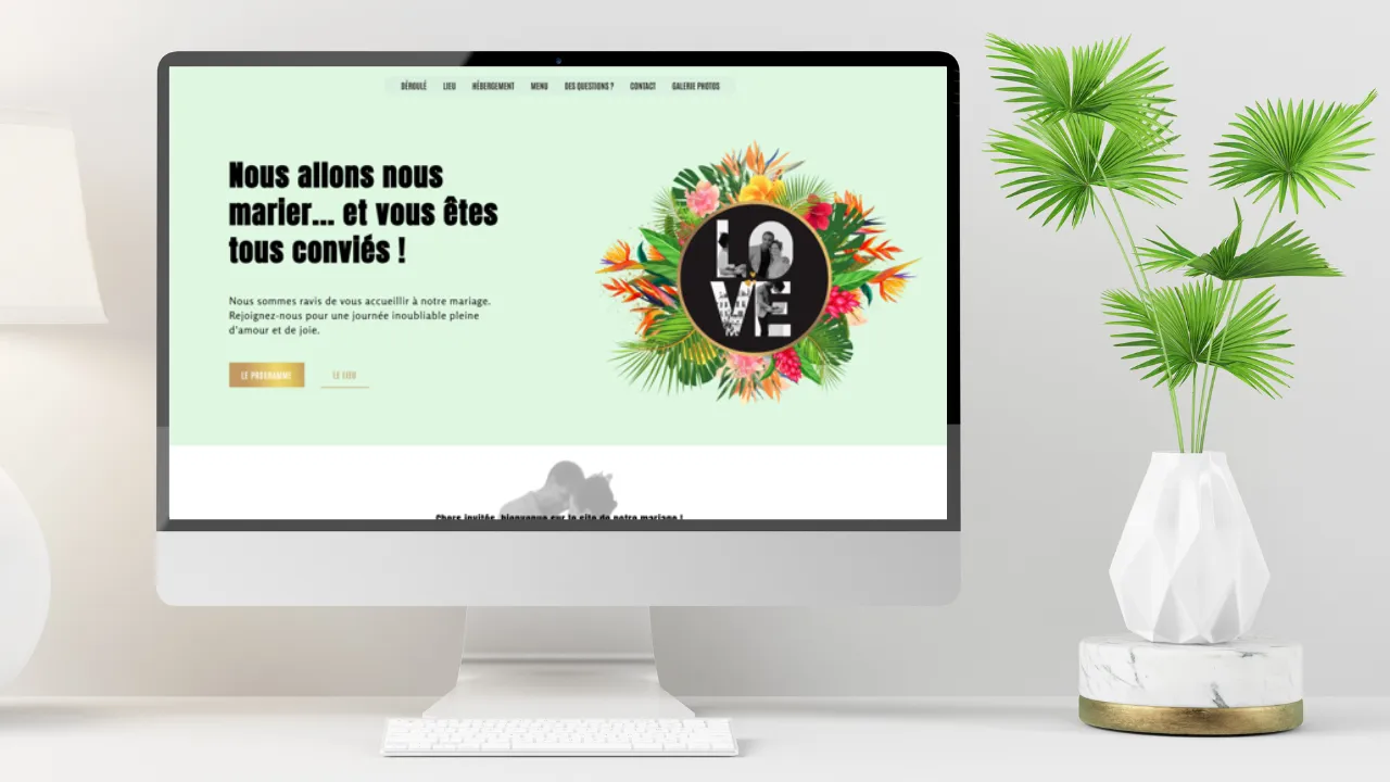 Maquette responsive du site internet d'un mariage par Mahalo Digital