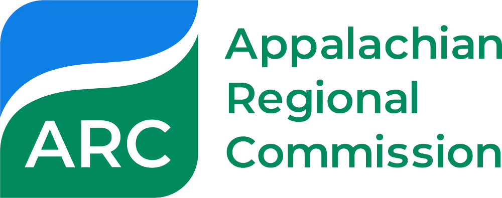 Appalachian Regional Commission logo with blue and green shapes and ARC initials.