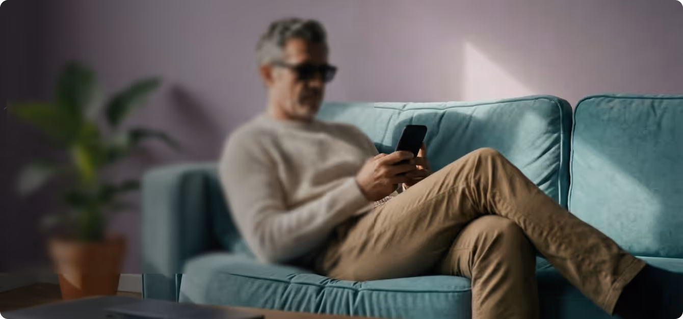 Person sitting on couch
