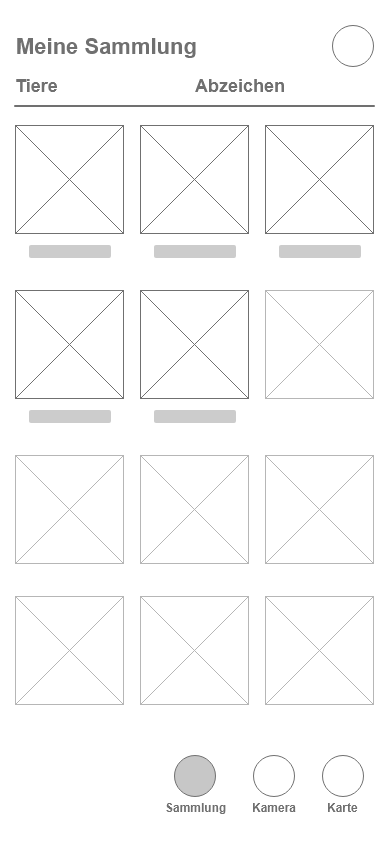 Low fidelity MockUp, die Sammlung