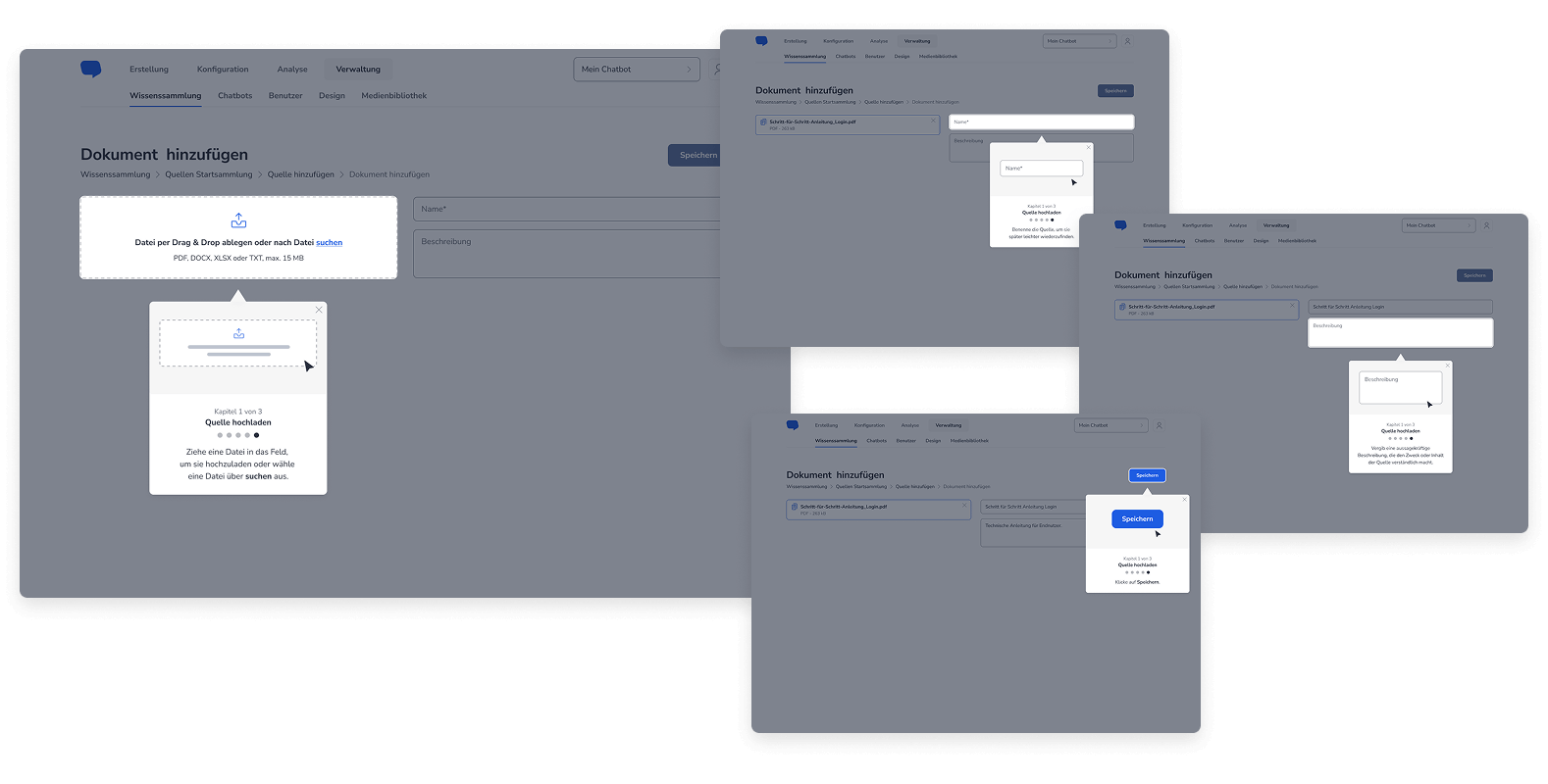 Im nächsten Schritt wird die Quelle hochgeladen und mit Name sowie Beschreibung versehen.