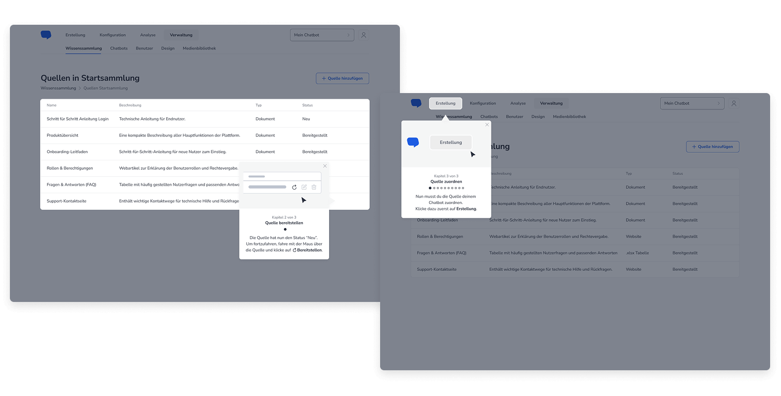 Damit die Quelle vom Chatbot genutzt werden kann, muss sie anschließend validiert werden.