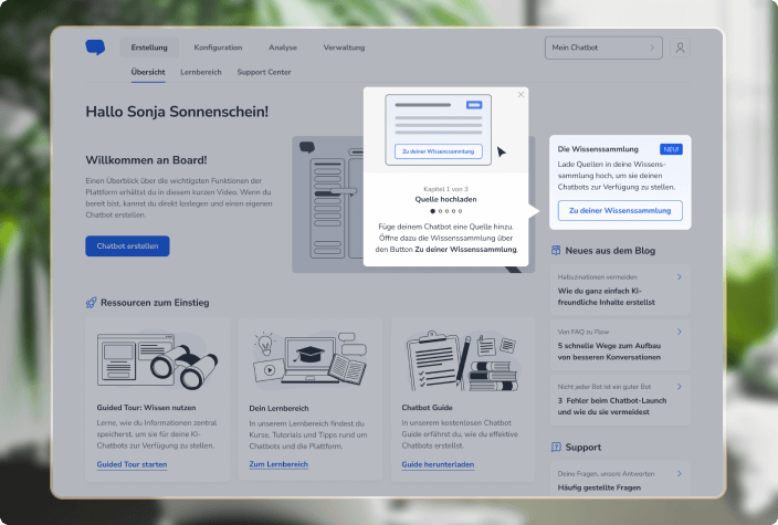 MockUp Ansicht der Guided Tour