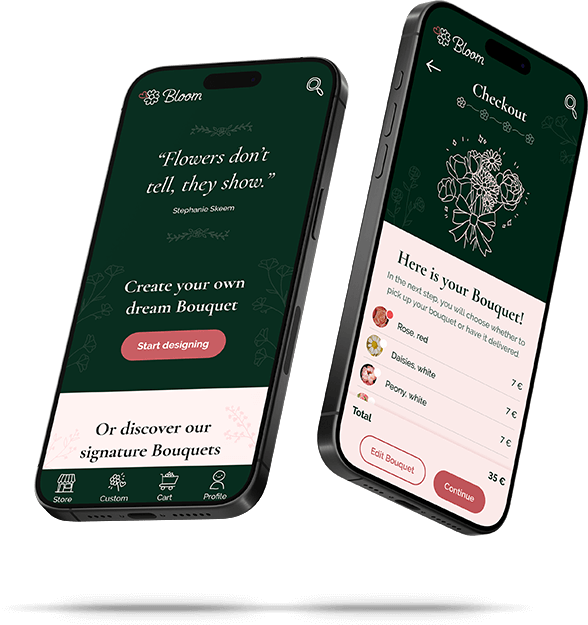 MockUp der App Bloom