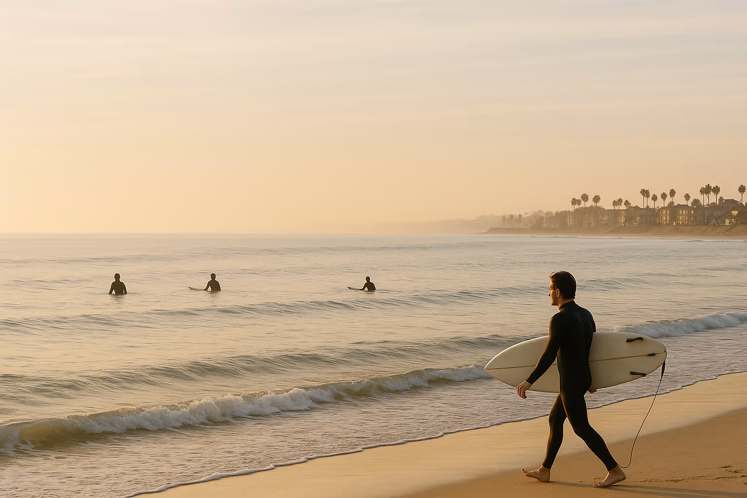 Surfen am Morgen in Pacific Beach – Sprachaufenthalt San Diego