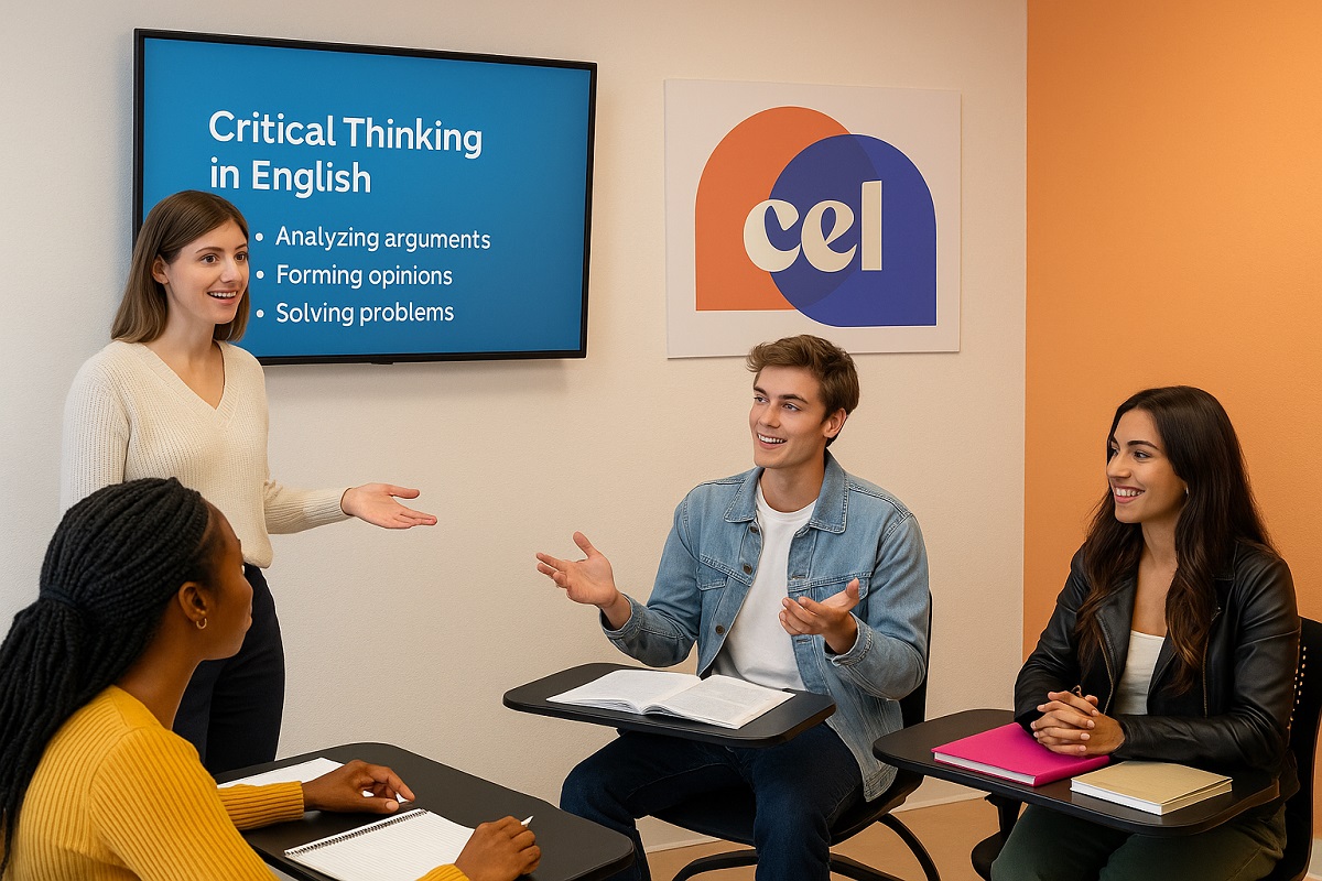  Small English class at CEL San Diego focusing on communication skills