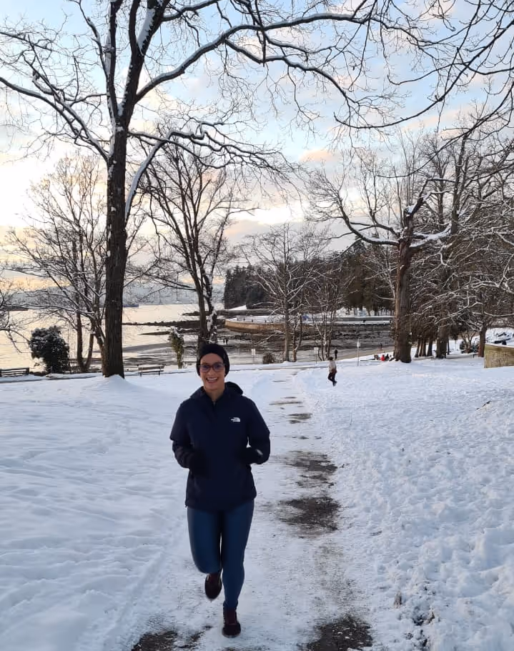 Débora s’entraîne pour le marathon de Vancouver pendant son séjour linguistique à Vancouver chez CEL