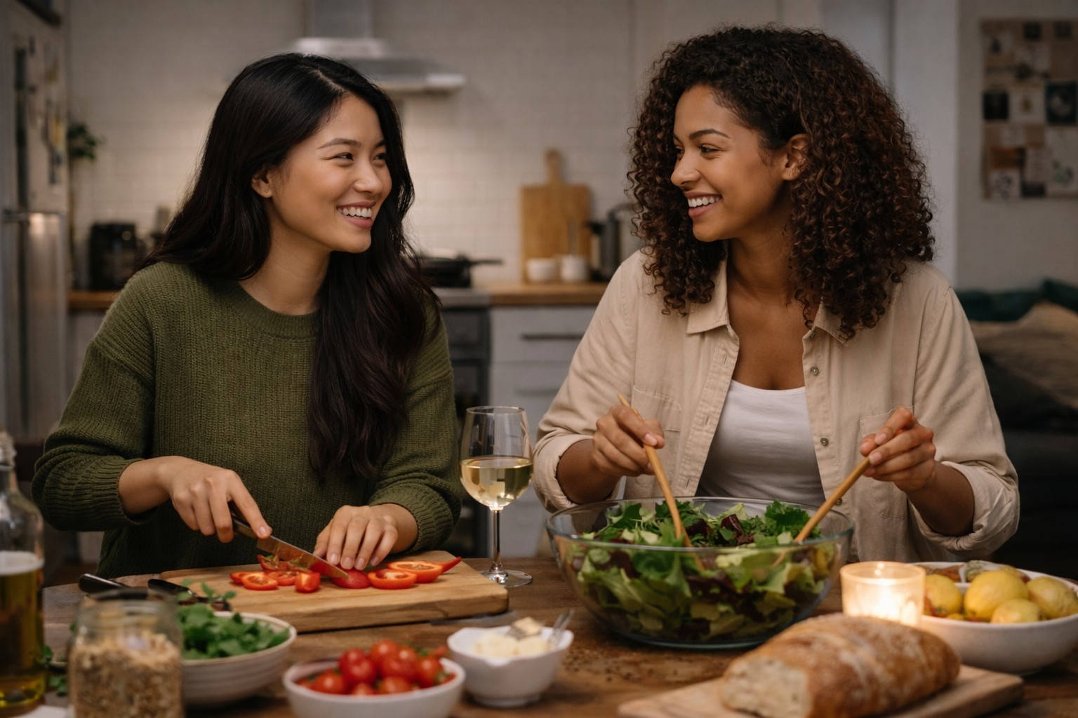 Students using English together indoors during a language course in Canada