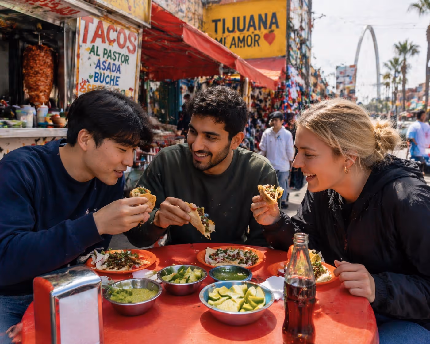 Street-Food-Stand in Tijuana – beliebter Wochenendausflug von San Diego für Sprachschüler
