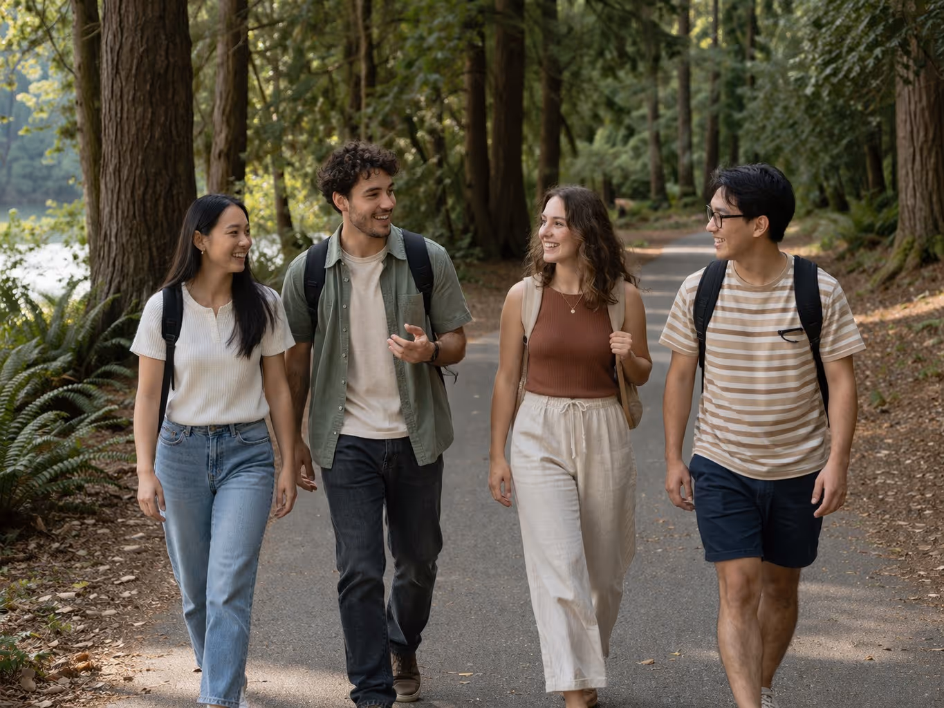 Students socializing while learning English in Vancouver