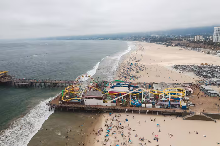 Santa Monica Beach and Pier, California