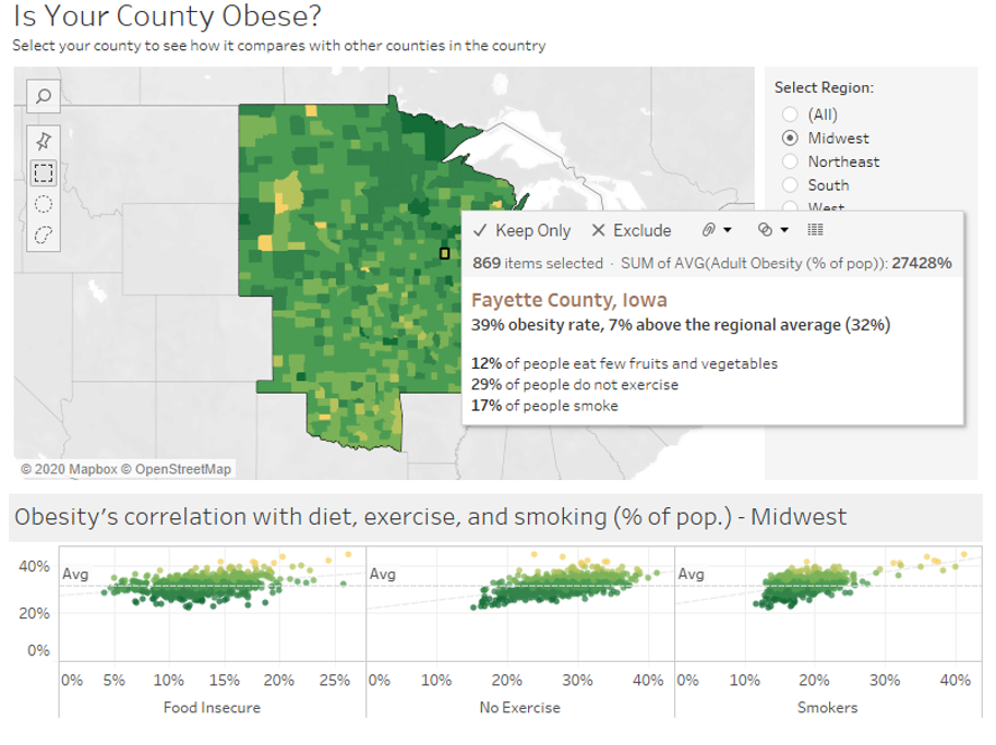 heat map obesity statistics population health