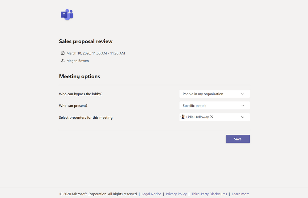 Adjusting Microsoft Teams Meeting Options