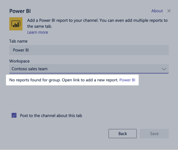 Add a Power BI Tab to Microsoft Teams