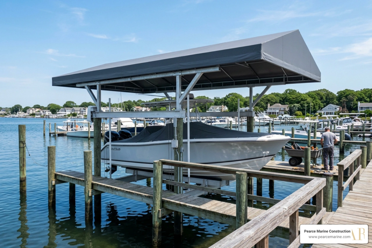 boat lift canopy installation