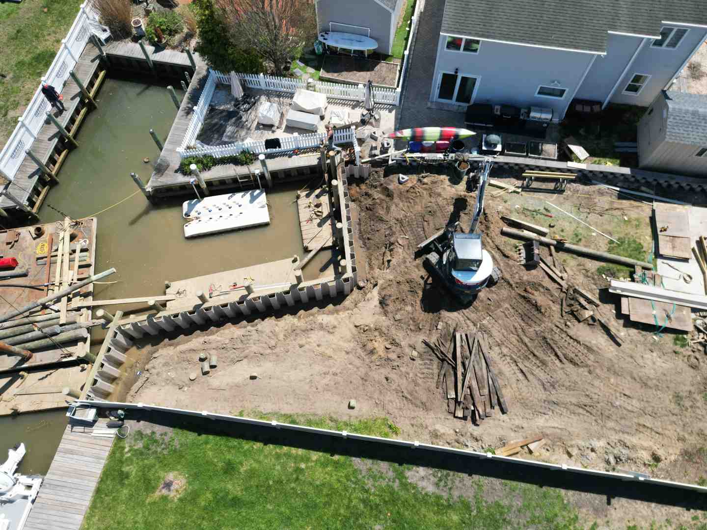 building a garden wall coastal retaining wall Suffolk County Long Island