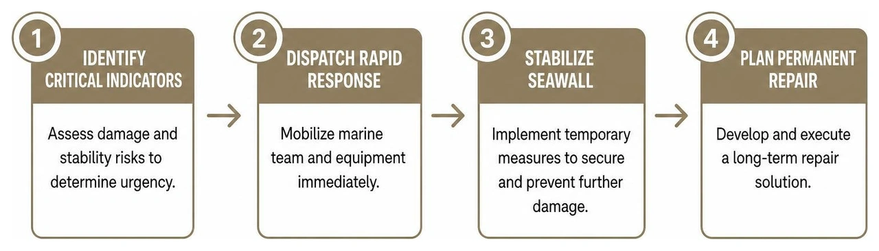 emergency response process for seawall stabilization