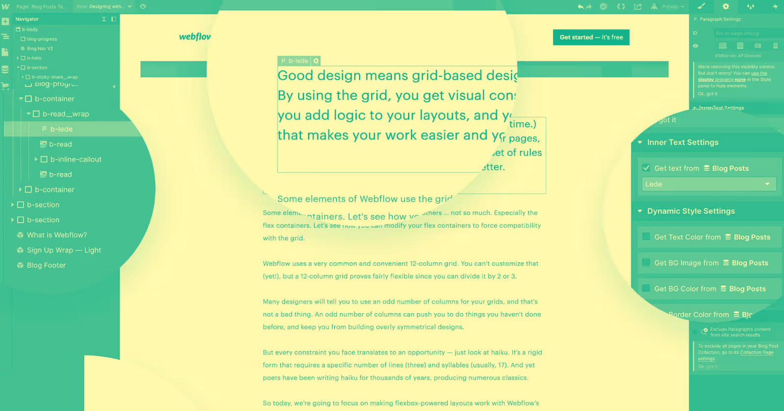 webflow websites for b2b with a blog