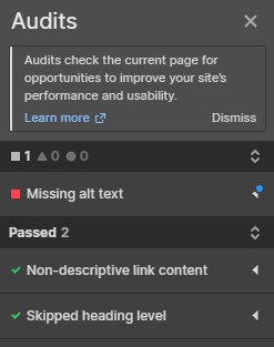 Accessibility controls when building a website in Webflow is audited for better SEO