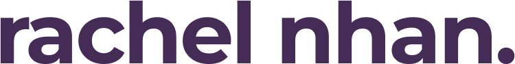 Website wordmark "Rachel Nhan"