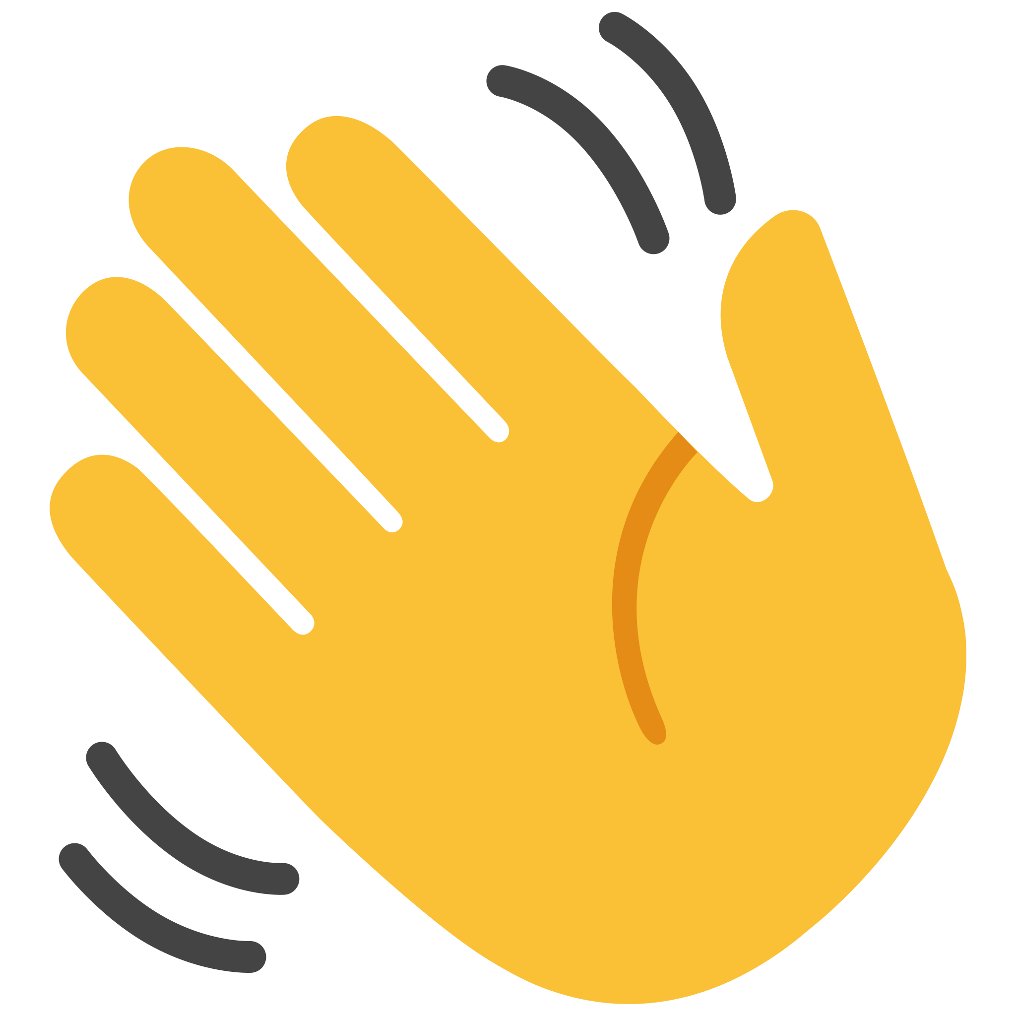 Waving hand emoji.