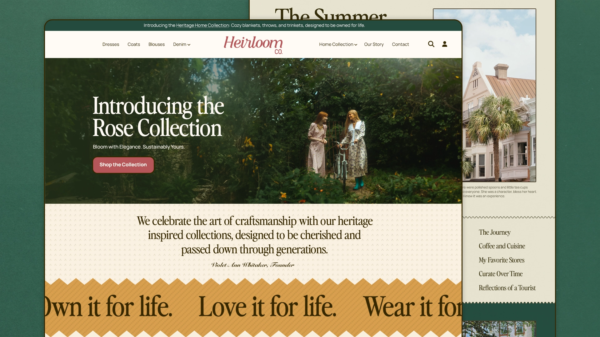 Heirloom Co. brand identity, packaging, and e-commerce website design by Topographic