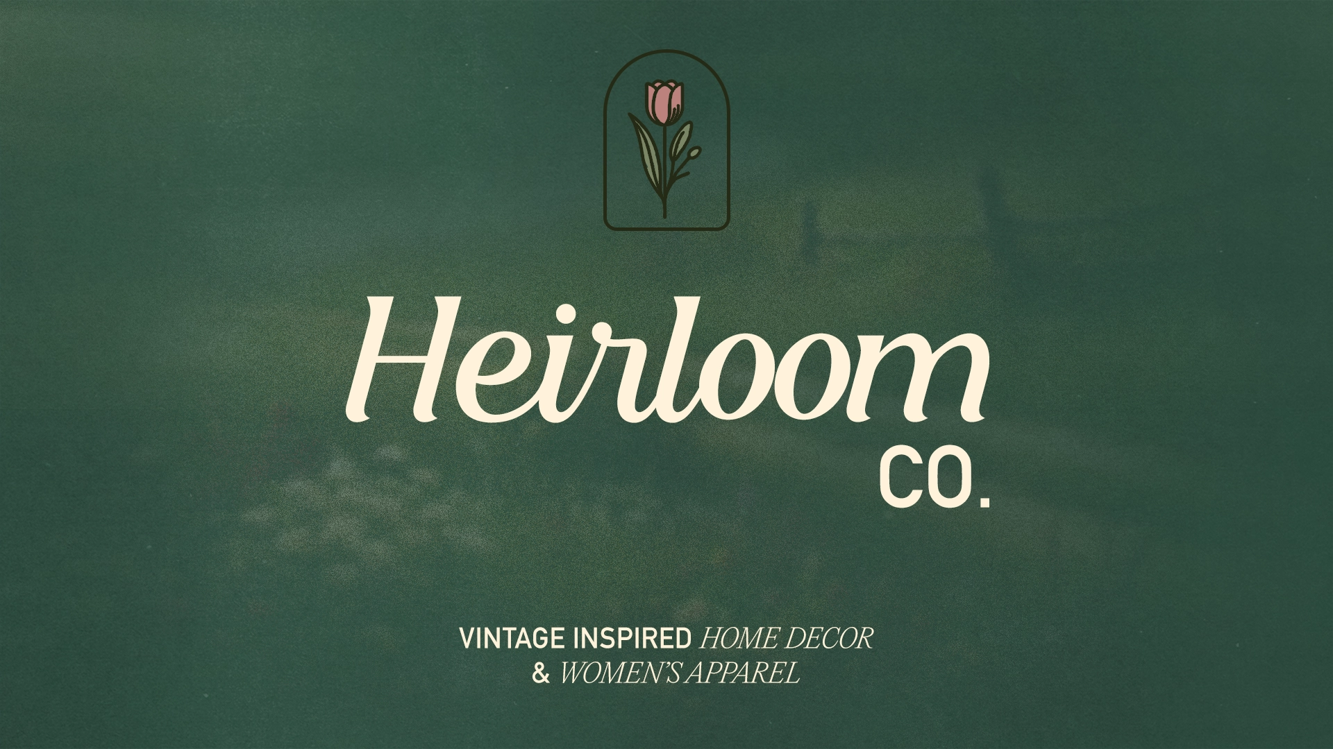 Heirloom Co. e-commerce website design hero with cottagecore vintage aesthetic