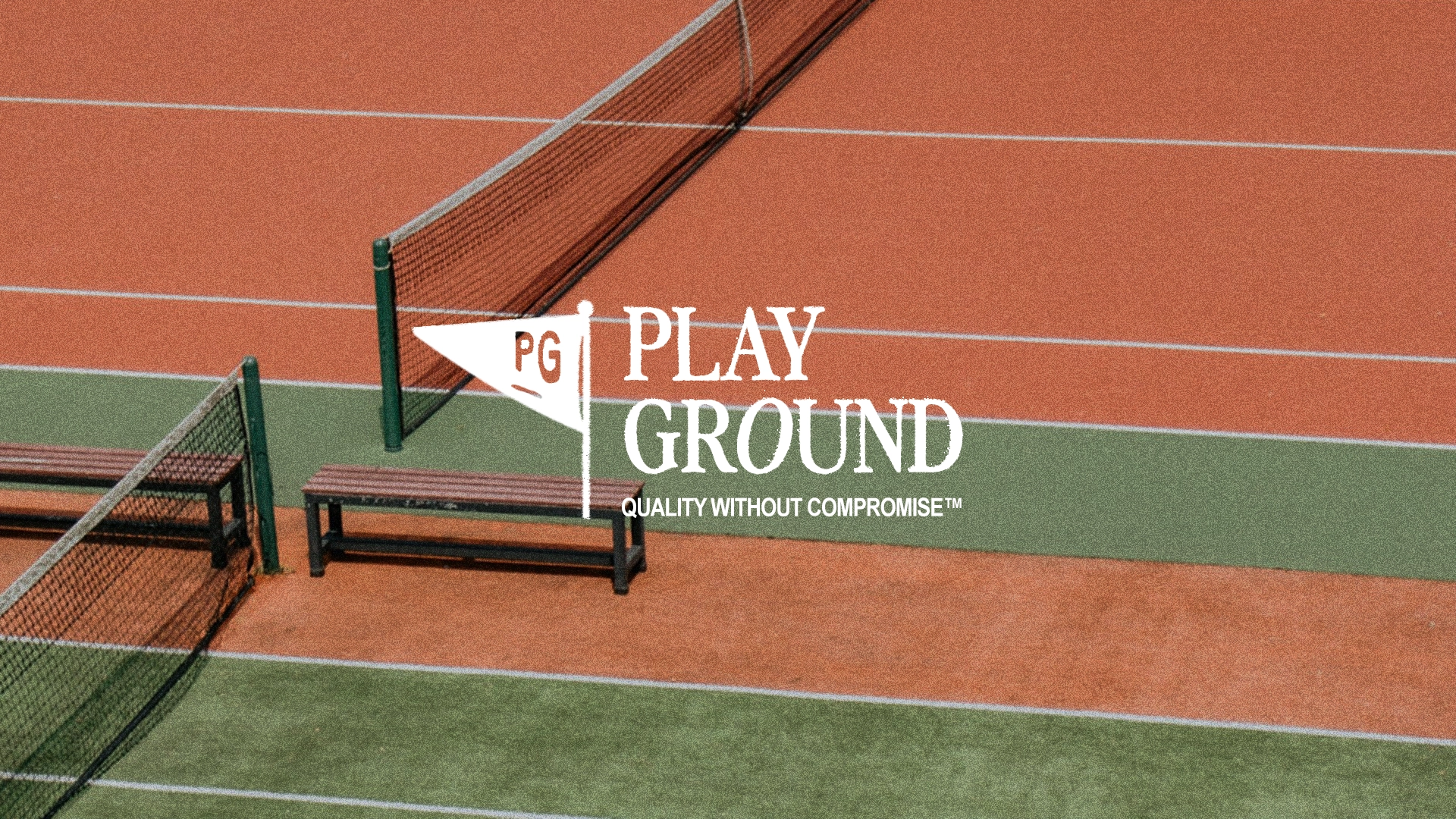 Playground apparel brand hero image with Y2K indie hiking design aesthetic