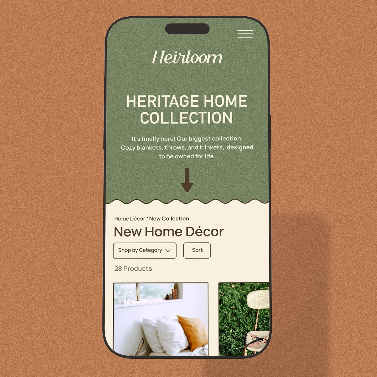 Heirloom Co. brand identity application on sustainable handcrafted product