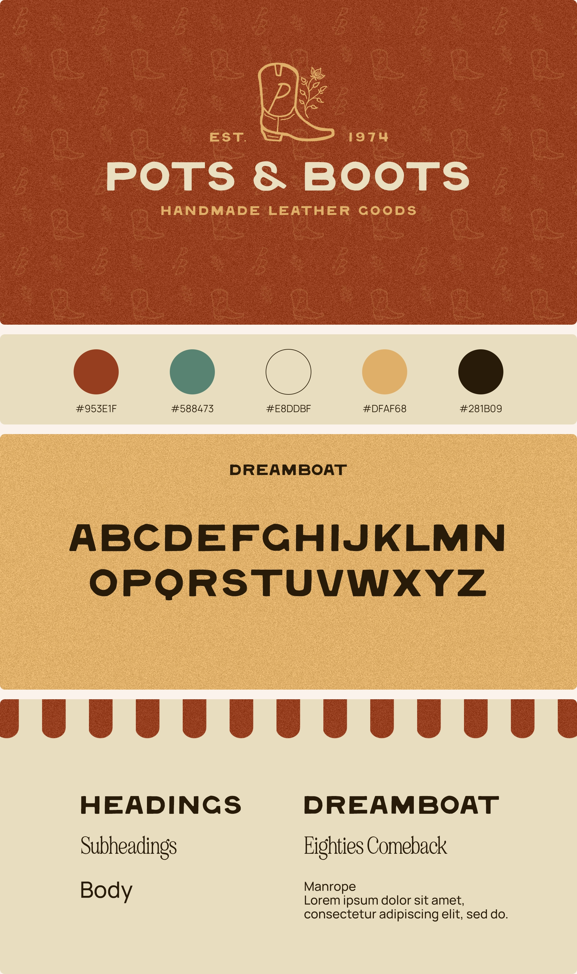 Pots & Boots handmade leather goods product photography with Southern styling