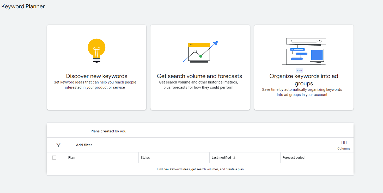 Google Keyword Planner Platform - Evergreen Strategy plan