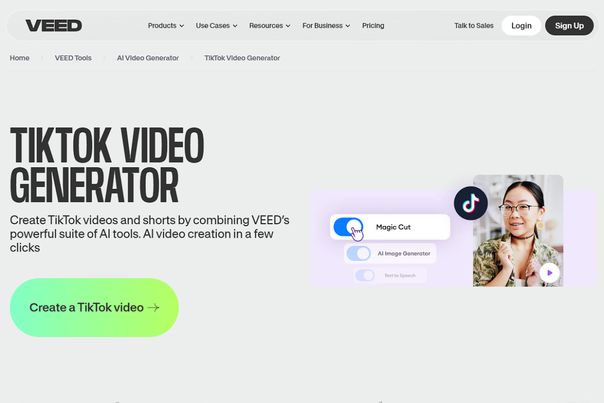 Automation tool: Veed.io for video editing