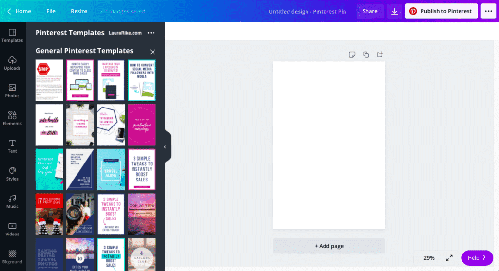 canva pin creator screenshot