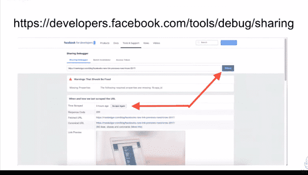 Open graph Facebook debugger