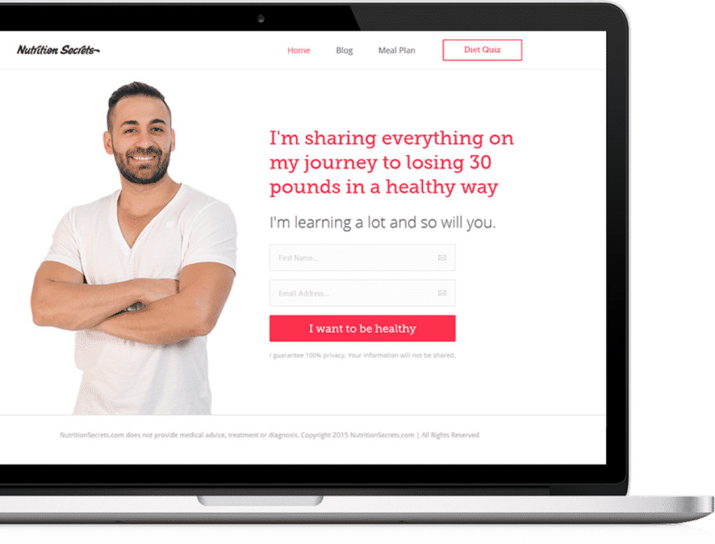 Weight loss exit intent popup